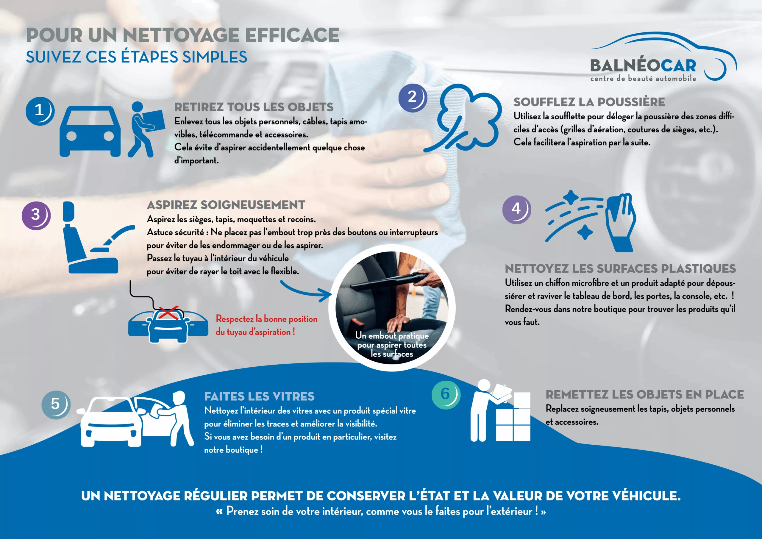 POUR UN NETTOYAGE EFFICACE